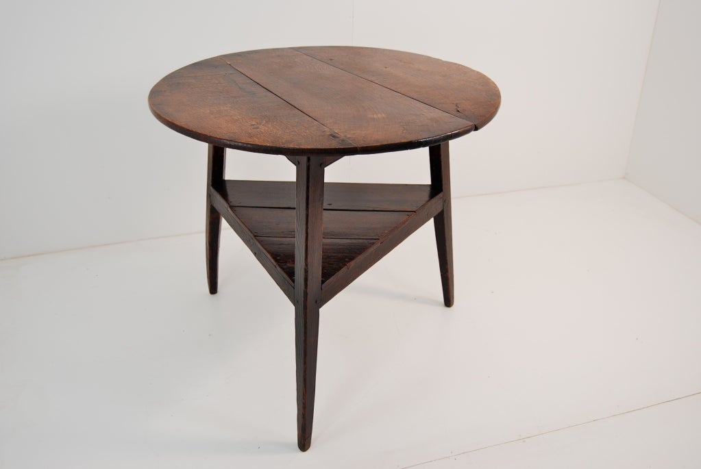 George III oak and pine cricket table