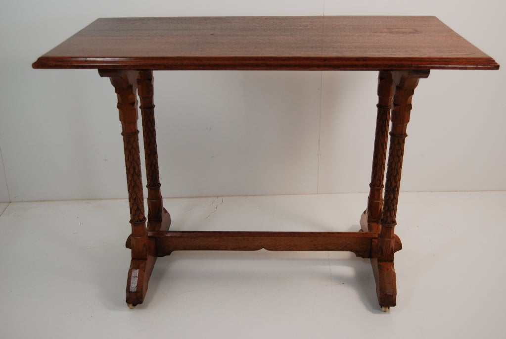 Victorian Gothic Oak Occasional Table