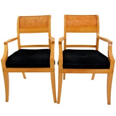 Pair Maple Arm Chairs in Thomas Hope Style