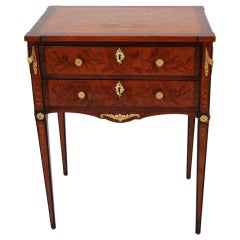 Continental Marquetry inlaid commode with 2 drawers