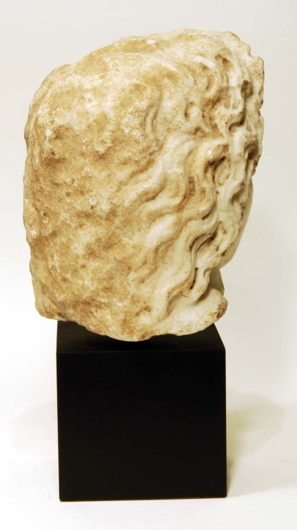 Roman Marble Head of a Youth In Good Condition For Sale In New York, NY