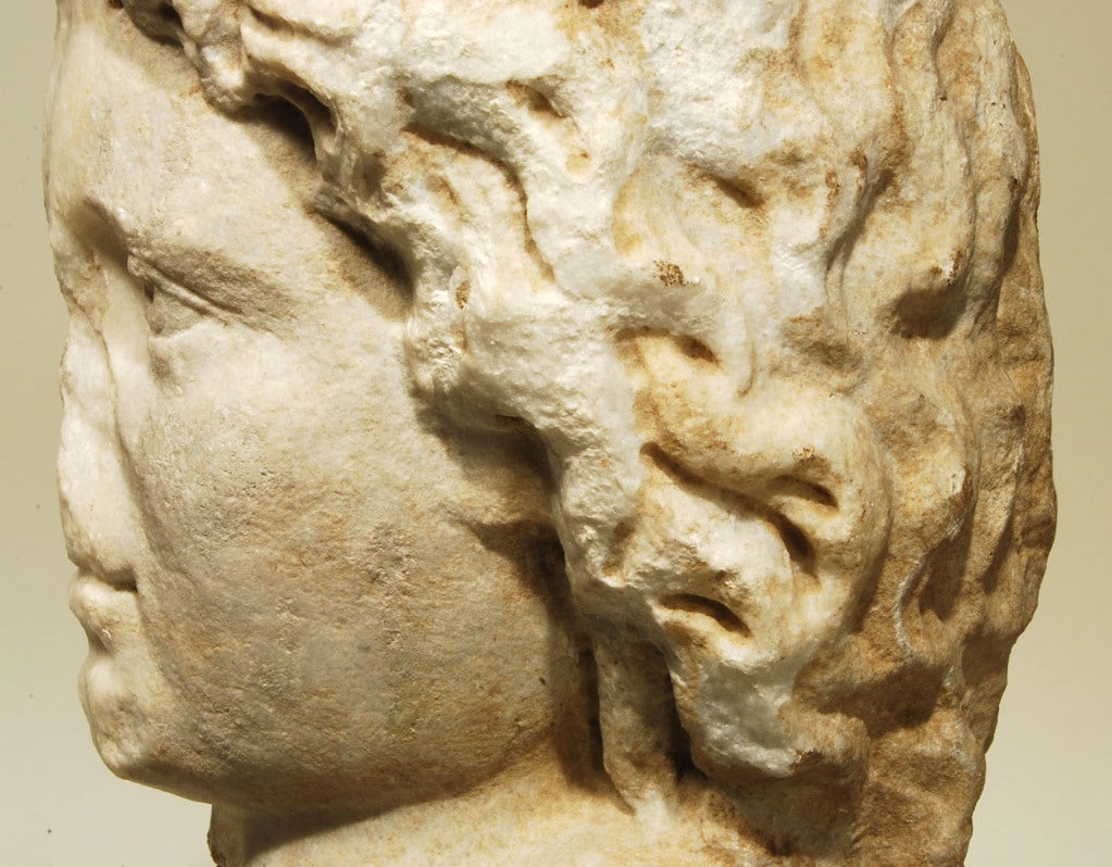 18th Century and Earlier Roman Marble Head of a Youth For Sale