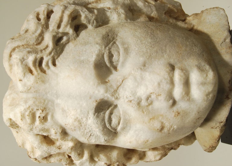 Stone Roman Marble Head of a Youth For Sale