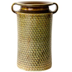 Stoneware Ceramic Vase By Stig Lindberg For Gustavsberg Studio, Sweden.