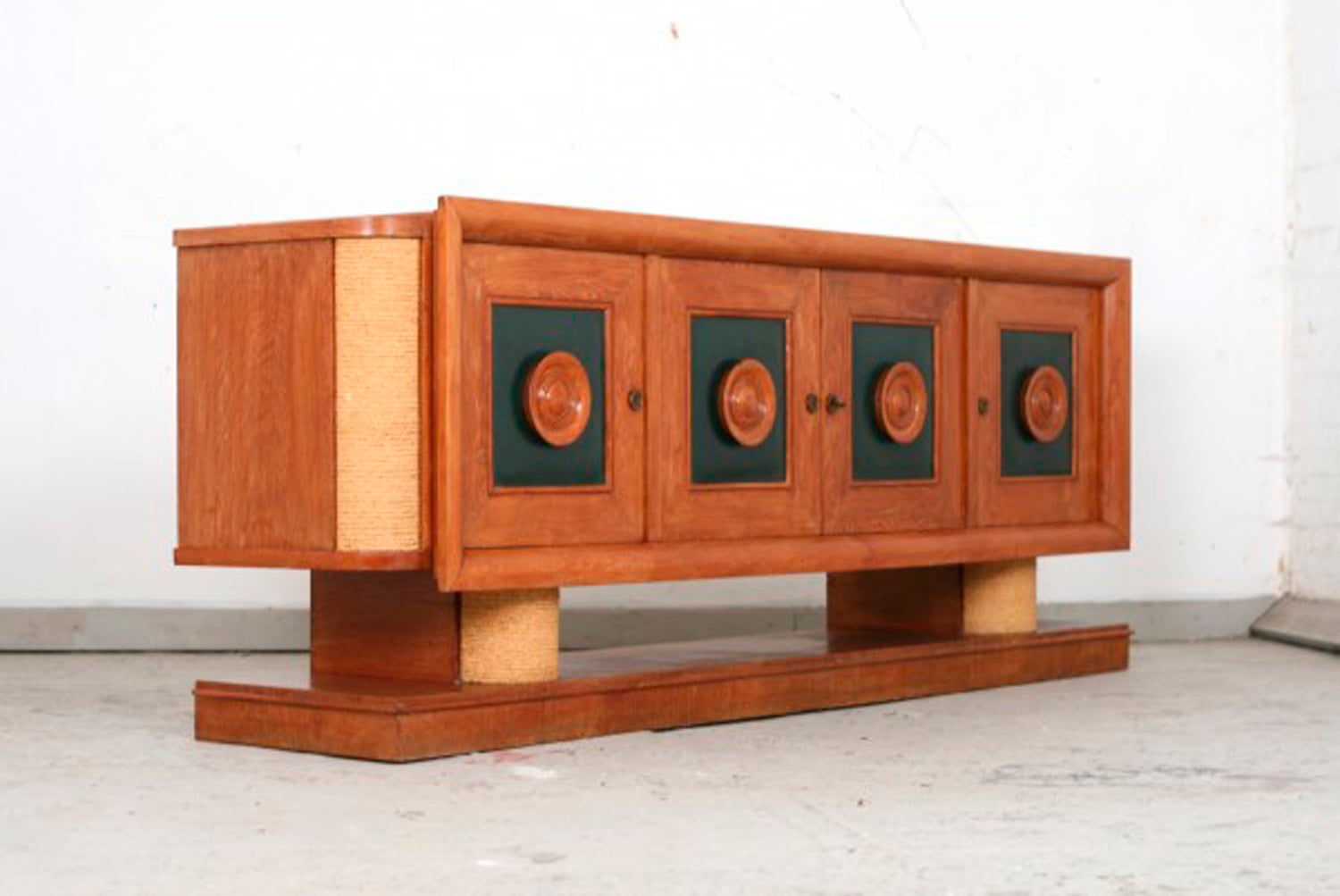 very rare and big unusual sideboard by Audoux Minet,  France 1940
s. For Sale