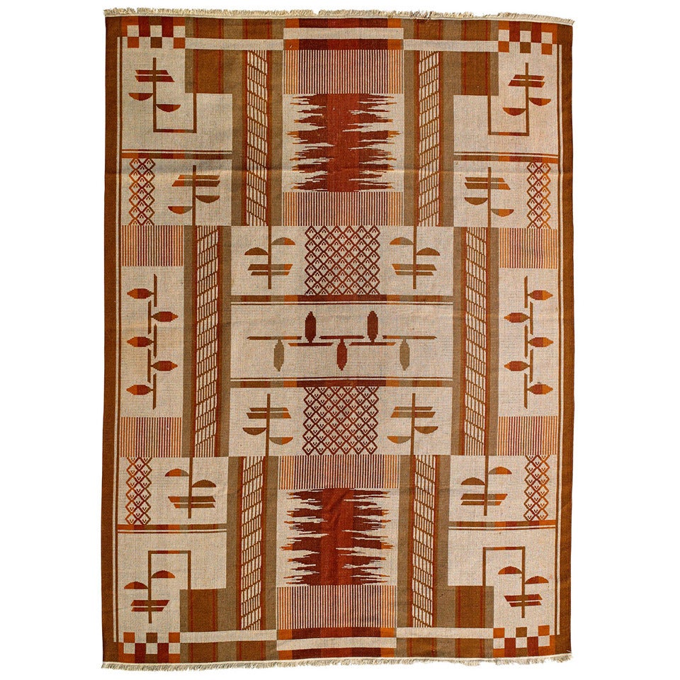 Unique Big Swedish Carpet, Art Deco For Sale