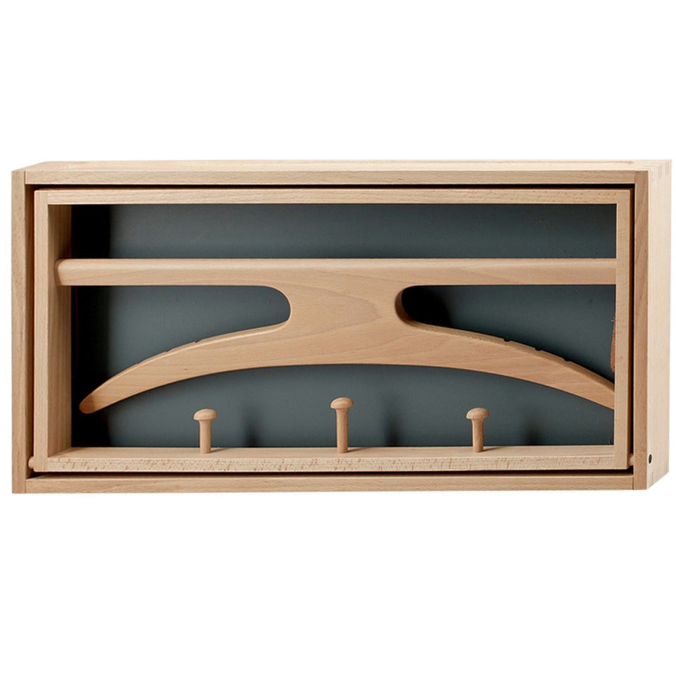 Beautiful Danish Wall Mount Folding Valet by Adam Hoff and Poul Ostergaard