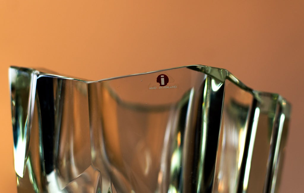 Finnish Rare Tapio Wirkkala iceberg vase for Iitalla, Finland