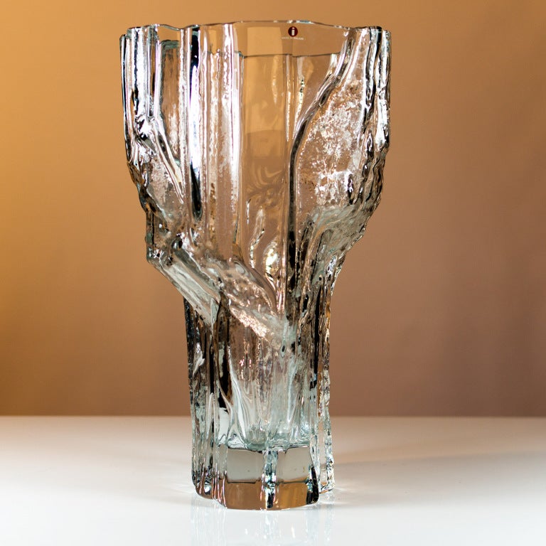 Glass Big Avena Vase by Tapio Wirkkala for Iitalla.