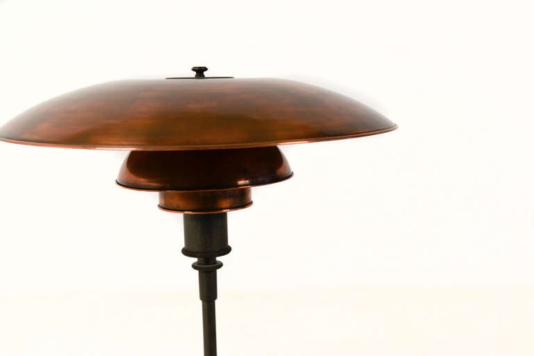 Copper Extreme rare big PH 4.5/3 desk lamp Pul Henningsen for Louis Poulsen. Patt appl. For Sale