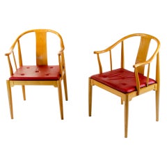 6 nice china chairs, designed by Hans Wegner for Fritz Hansen.