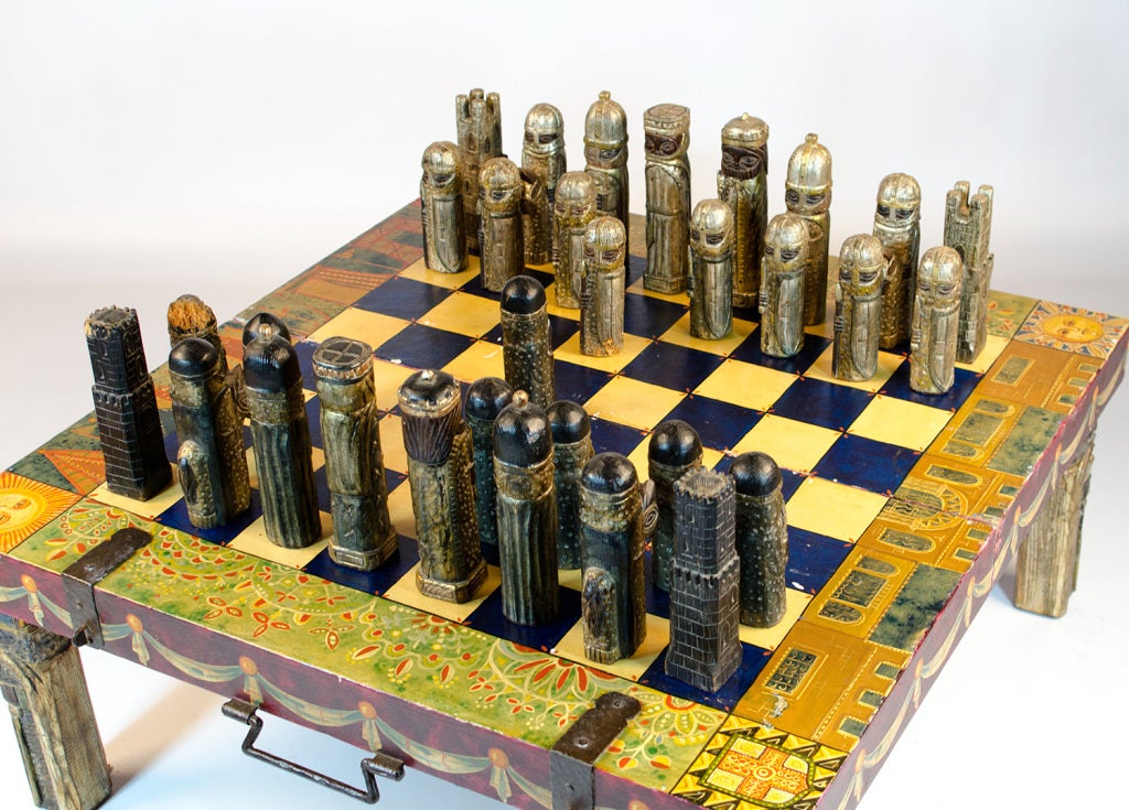 Very Big Rare and Unique Chess Table from Sweden 1850-1900.