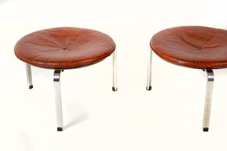 Most Beautiful PK33 Stool Set by Poul Kjaerholm for EKC
