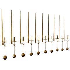 Set of 14 Skultuna wallmounted Candles by Pierre Forsell ( Forssell )