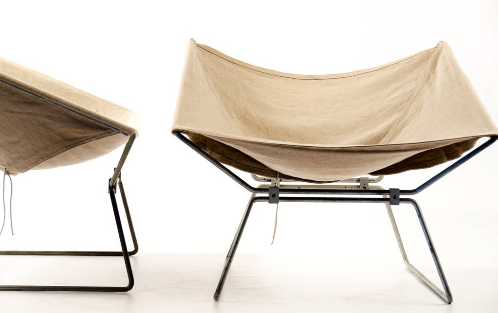 Steel Rare beautiful lounge chair by Pierre Paulin , AP14