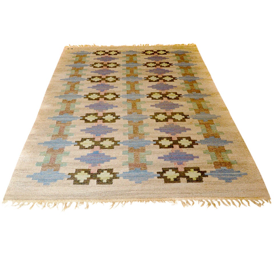 Swedish handwoven Carpet by Judith Johansson For Sale