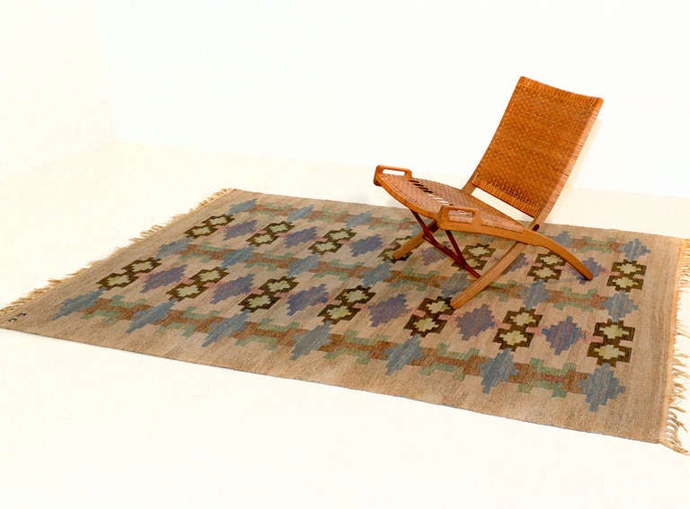 Swedish handwoven Carpet by Judith Johansson In Good Condition For Sale In Sittard, NL