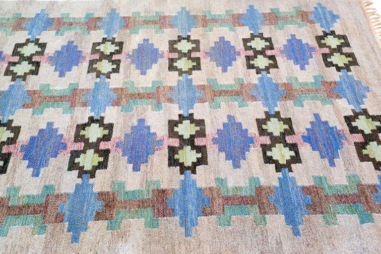 Swedish handwoven Carpet by Judith Johansson For Sale 3