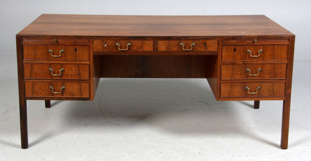 Mid-20th Century Rare unique rosewood Jacob Kjaer desk, denmark