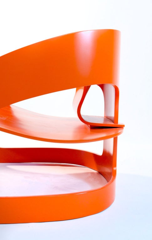 Joe Colombo's Plywood 4801 Lounge Chair  For Kartell 5