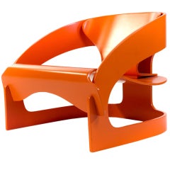 Joe Colombo's Plywood 4801 Lounge Chair  For Kartell
