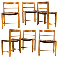 Six Rare Danish Dining Chairs In Rosewood