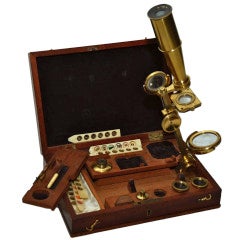 Antique Robert Huntley Compound Microscope