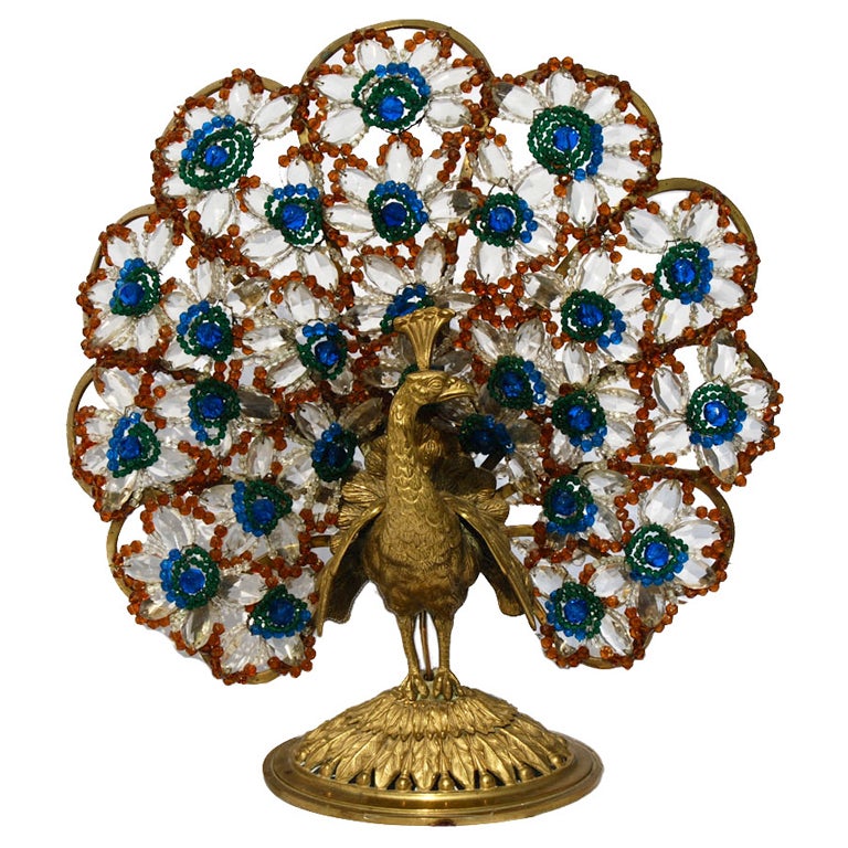Peacock Table Lamp For Sale