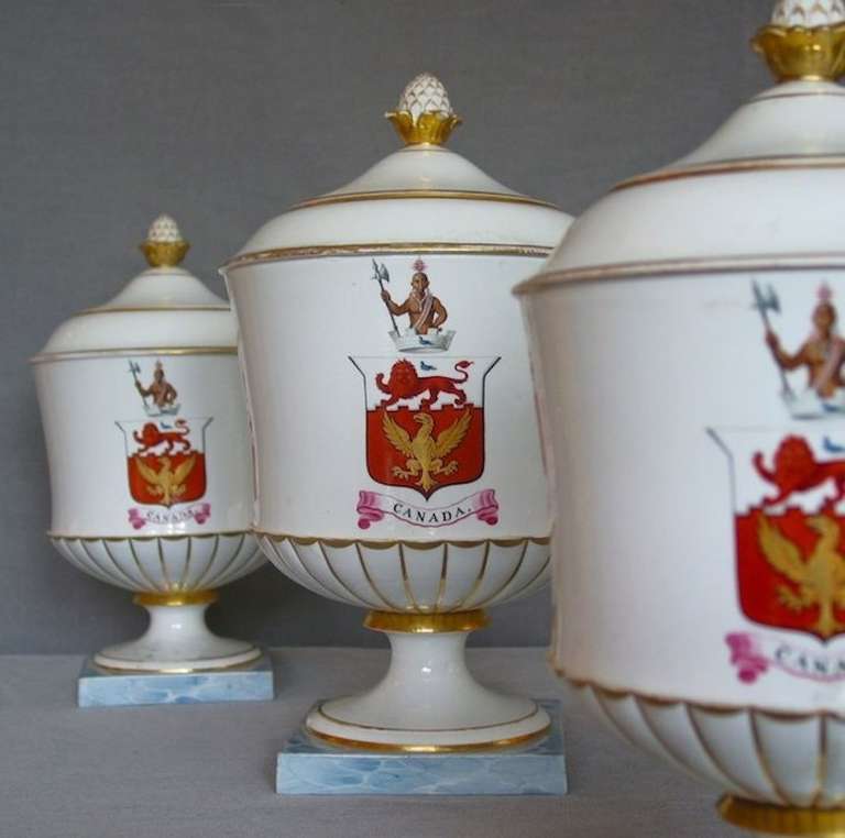 Chamberlains Worcester Sir Isaac Brock Armorial Vases