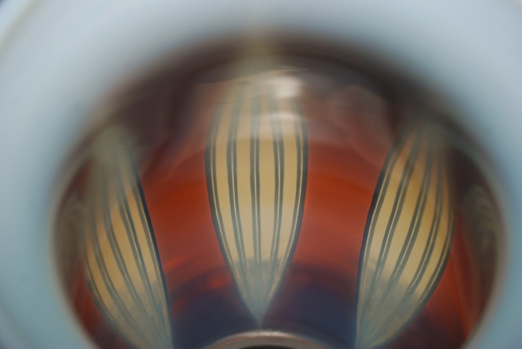 Cut Overlay Opaline Vase