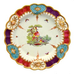 Antique Worcester Porcelain Plate 'Mrs Arthur James' Pattern
