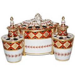A Garniture of Three Chamberlain's Worcester Covered Bough Pots