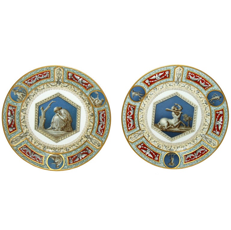 Pair of Russian Imperial Plates from the Raphael Service For Sale