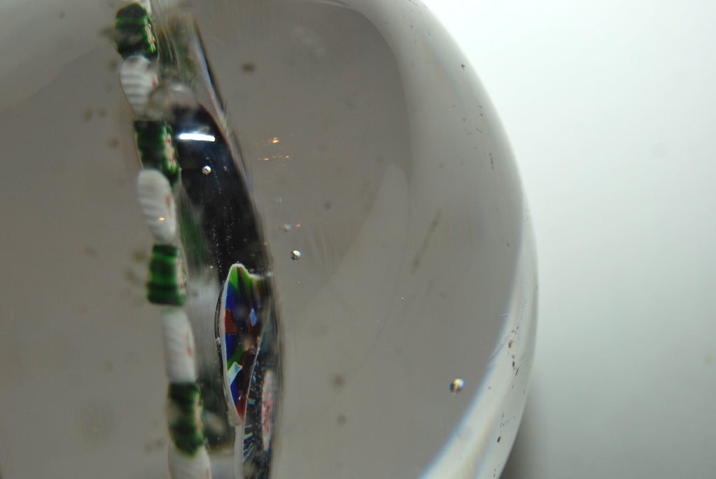 French Baccarat Millefiori and Butterfly Paperweight For Sale
