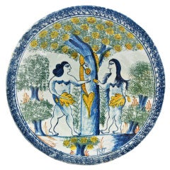 English Delft 'Adam & Eve' Charger