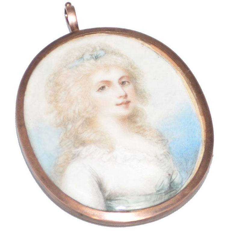 Portrait Miniature of a Lady For Sale