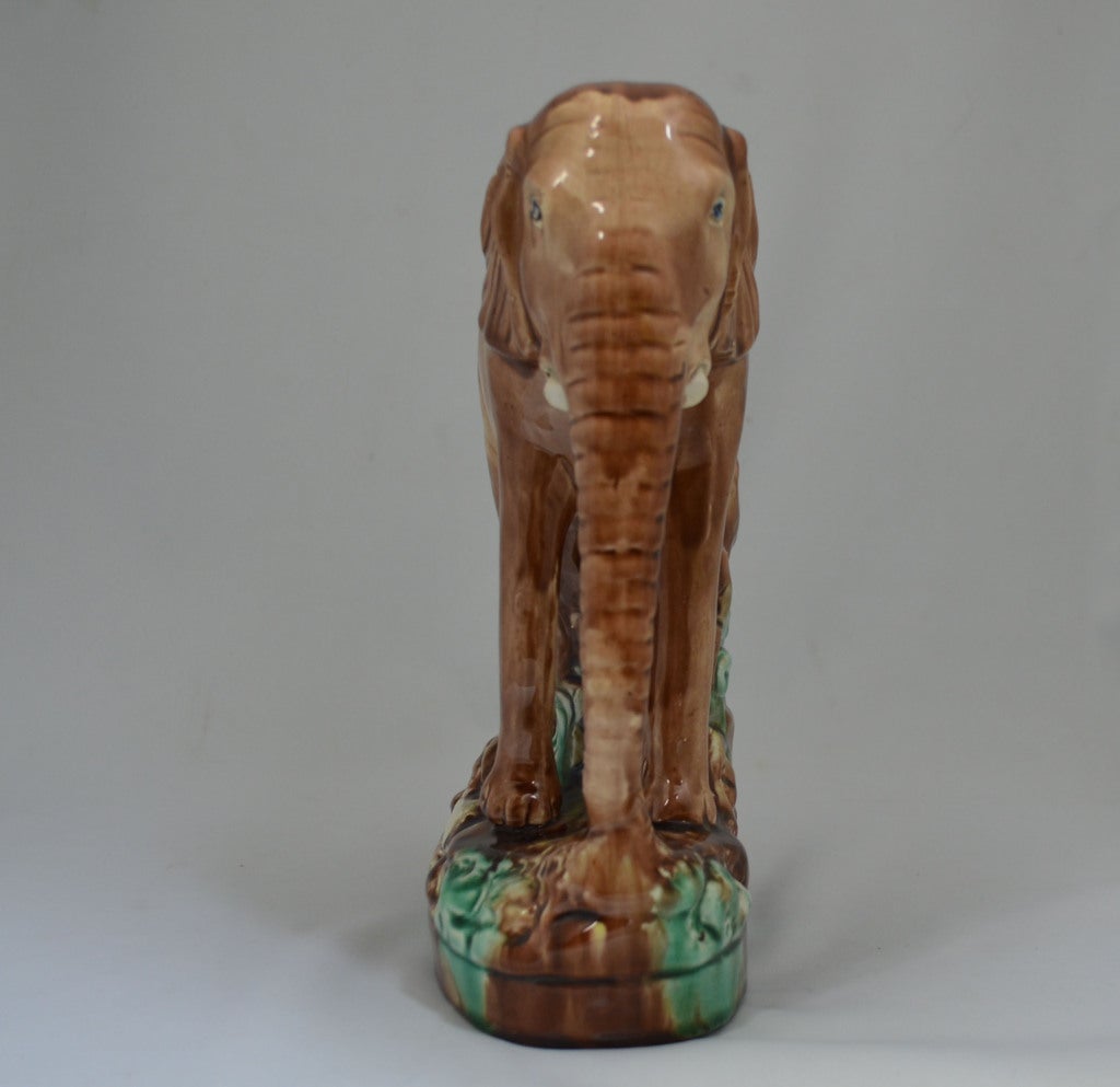 English Majolica Pottery Figure of Jumbo For Sale