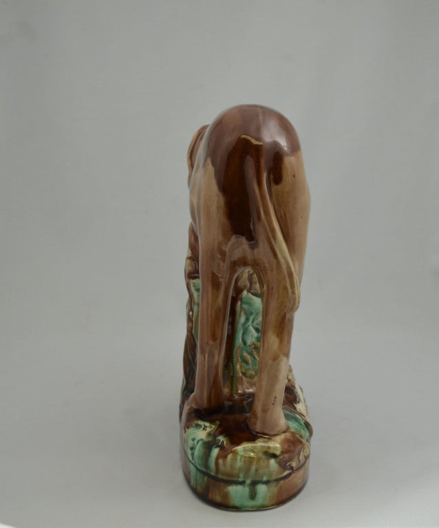19th Century Majolica Pottery Figure of Jumbo For Sale