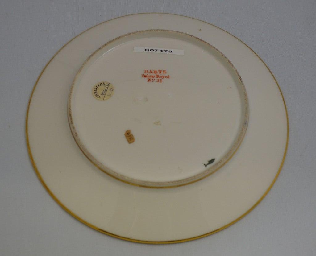 19th Century Darte Paris Porcelain Conchology Plate For Sale