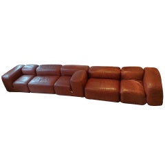 De Sede sofa in 5 brown leather elements