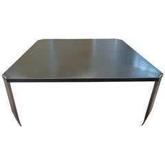 Exceptional Tecno Dining table T407 by Osvaldo Borsani with Leather Top
