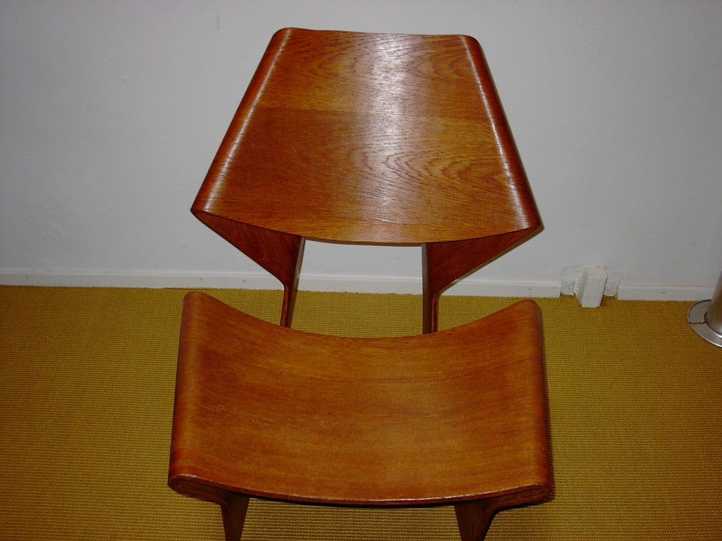 Mid-20th Century Laminated chair by Grete Jalk for P. Jeppesens Mobelfabrik A/S