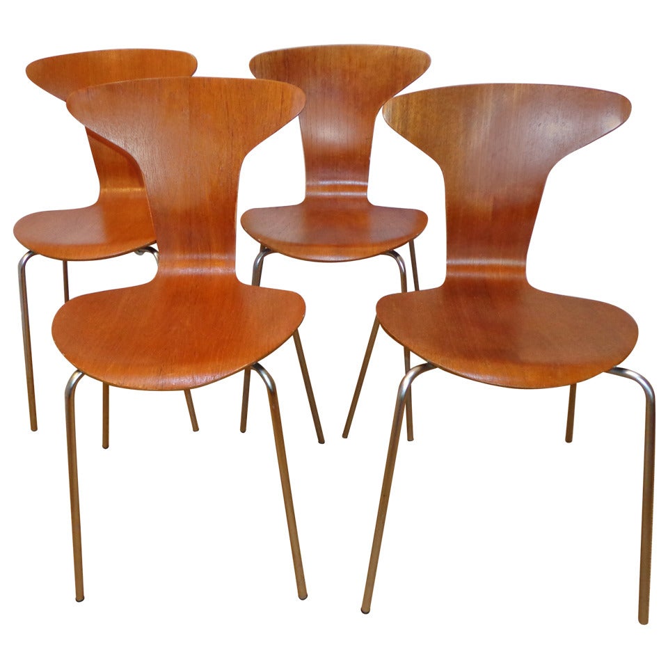 Four 'Munkegaard' Teak Dining Chairs by Arne Jacobsen