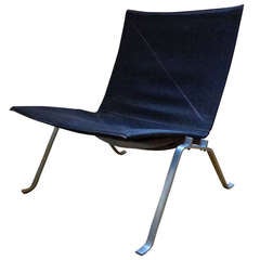 PK 22 Lounge Chair in canvas by Poul Kjaerholm for E. Kold Christensen