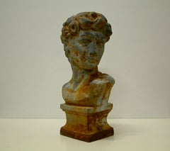 Late 19th Century Cast Iron Bust of Michelangelo's "David"