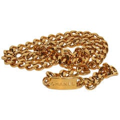 Vintage Chanel Goldtone Signature Chain Belt / Necklace 1994 France