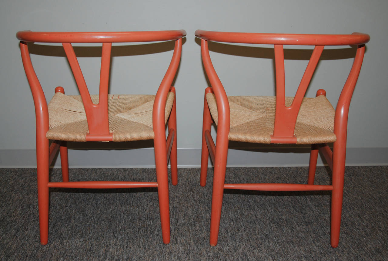 Danish Hans J. Wegner Early Wishbone Chairs for Carl Hansen & Son, circa 1950, Denmark