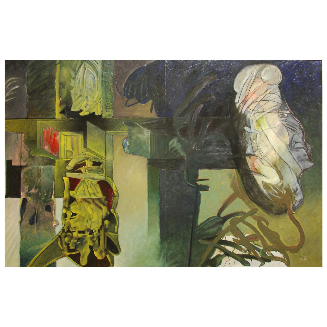 John Fronczak "Being Found in Human Form" Oil and Graphite on Ply Rag Board For Sale