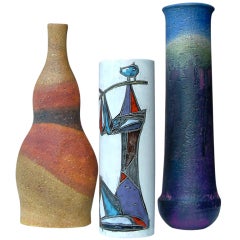 Three Ceramic Vases by Marcello Fantoni