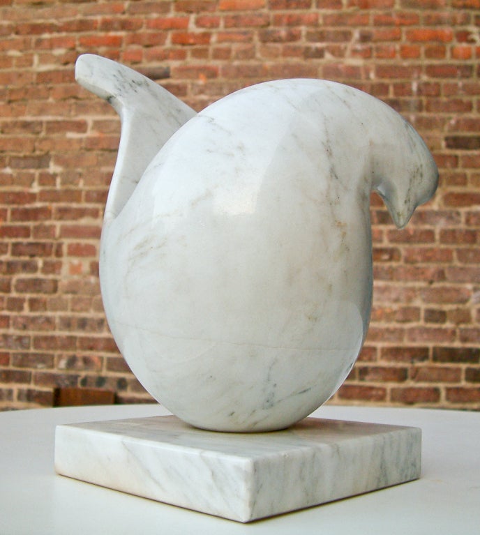 Mid-20th Century Stylized Marble Dove Sculpture